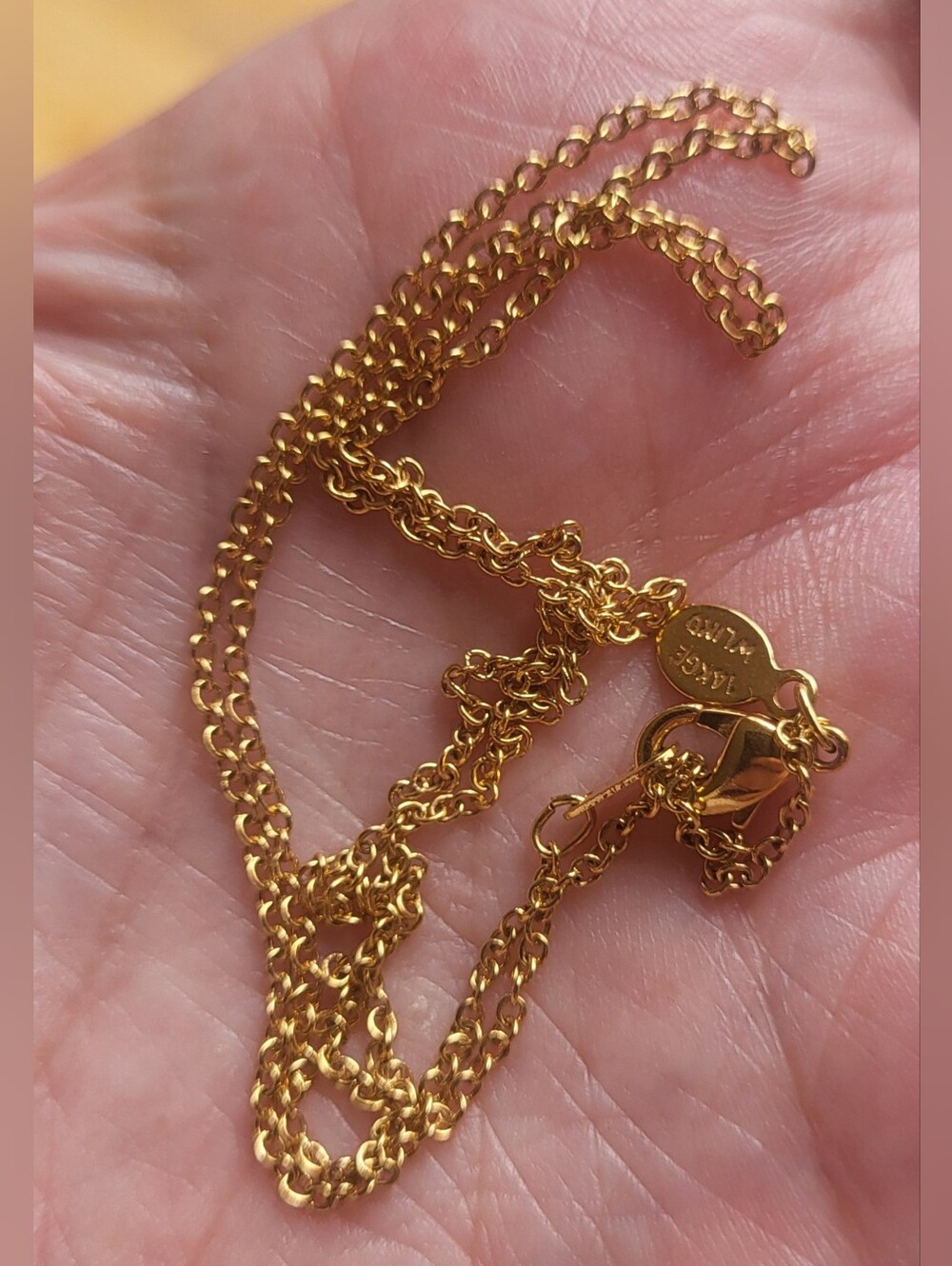 14K GE Gold Plated Lobster Clasp Dainty Thin Chain Necklace 18"